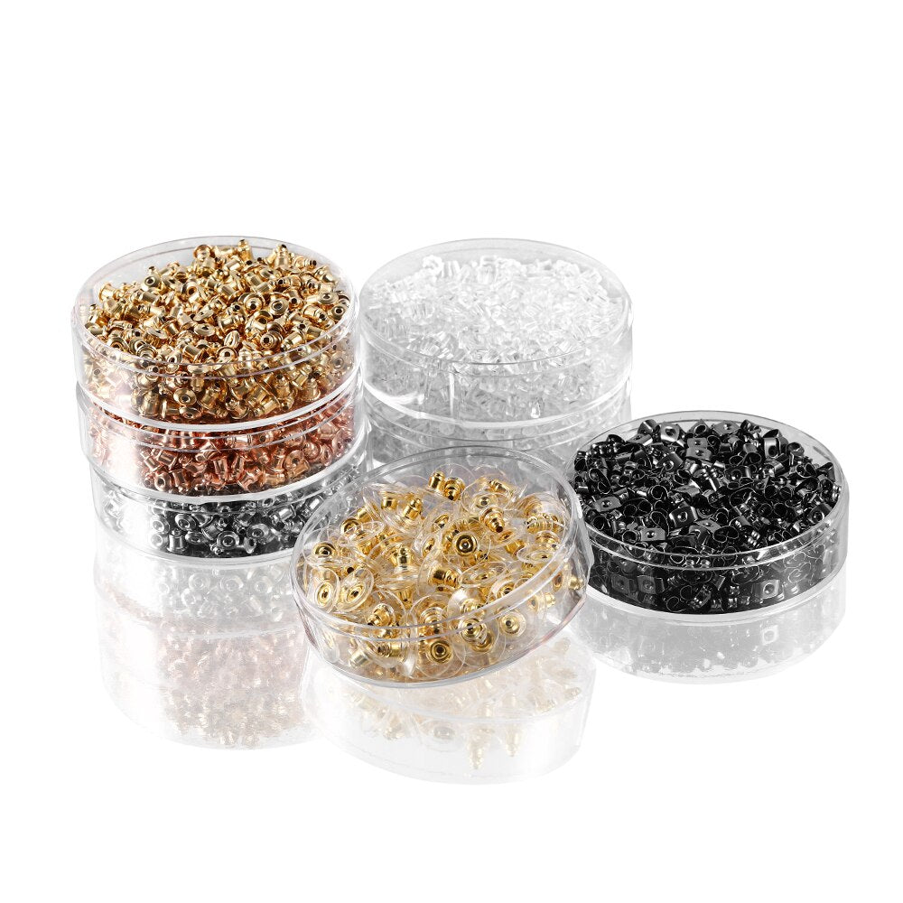 Box Silicone Bullet Earrings Back, 800Pcs