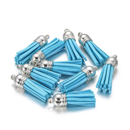 60 pendentifs en cuir vintage avec pampilles de 38 mm.