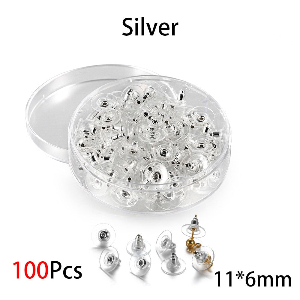 Box Silicone Bullet Earrings Back, 800Pcs
