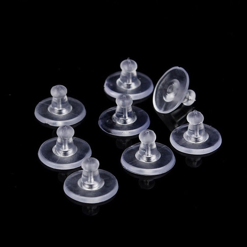 Silicone Rubber Earring Backs, 100Pcs