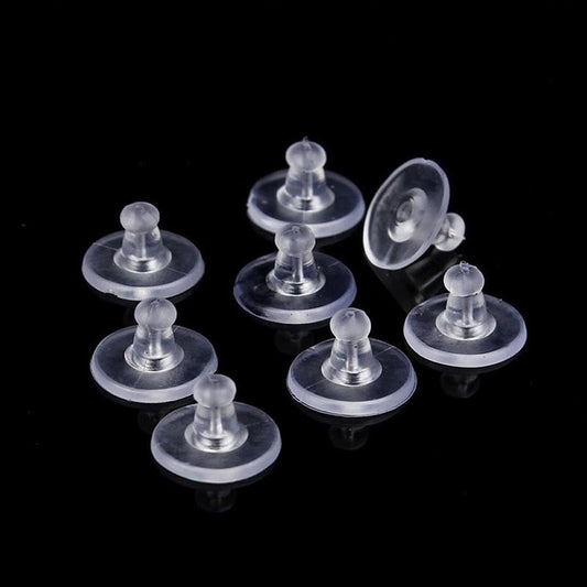 Silicone Rubber Earring Backs, 100Pcs