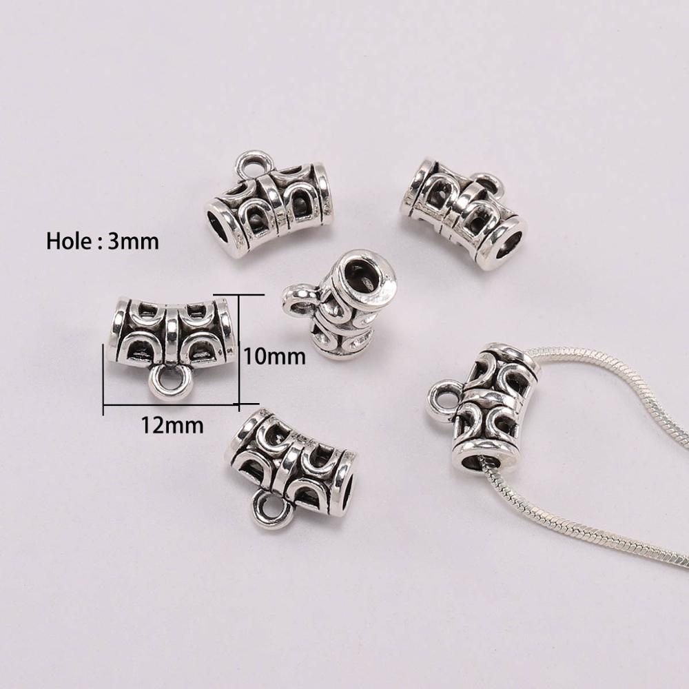 Antique Silver Clip Bail Connector Beads, 20pcs/lot