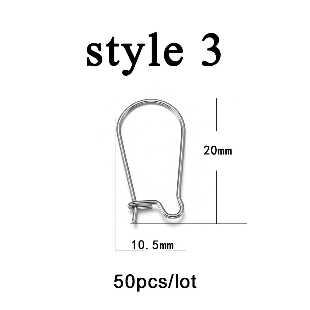 Hypoallergenic Stainless Steel Ear Hooks, 20-50Pcs