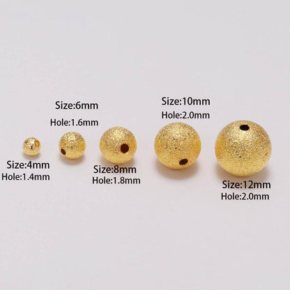 4-12mm Round Frosted Ball Spacer Beads, 20-100pcs