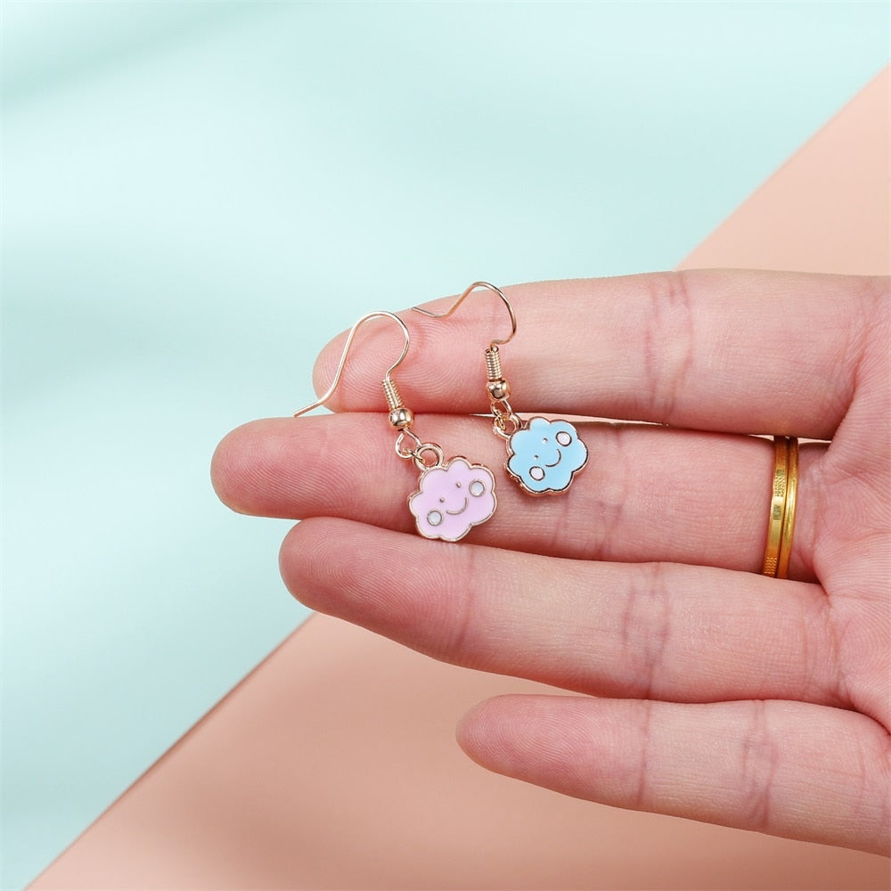 Cute Sun Keychain Cartoon Printing Connectors, 4Pcs