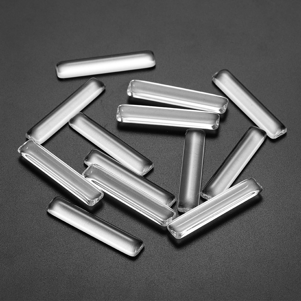 5pcs 10*50mm Rectangle Flat Back Clear Glass
