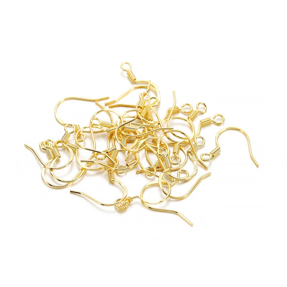 0.6x15mm Earring Clasps Hooks, 50Pcs