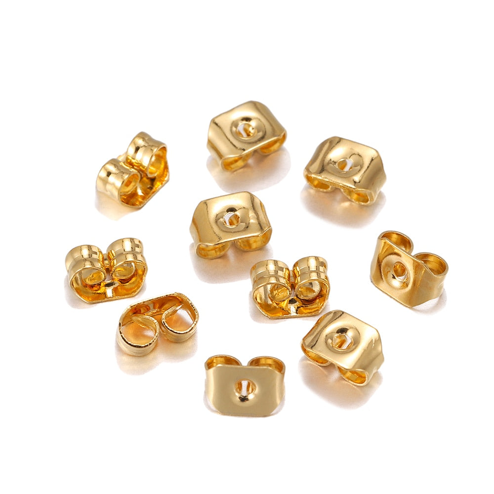 5mm Stainless Steel Earring Back, 50pcs