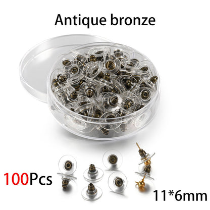 Box Silicone Bullet Earrings Back, 800Pcs
