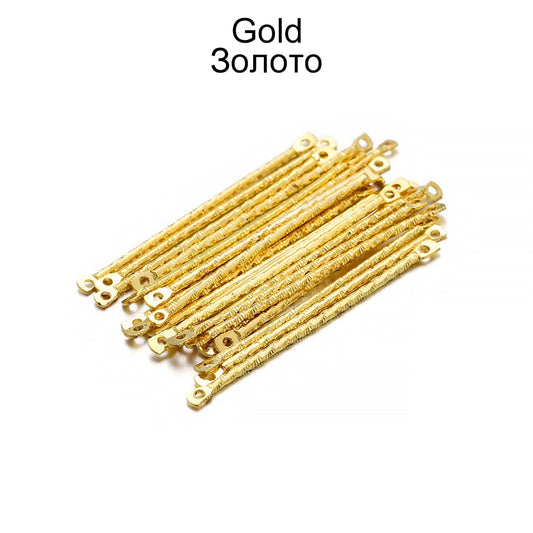 15-40mm Gold Stripe Double Cylinder Bar Earrings, 100Pcs