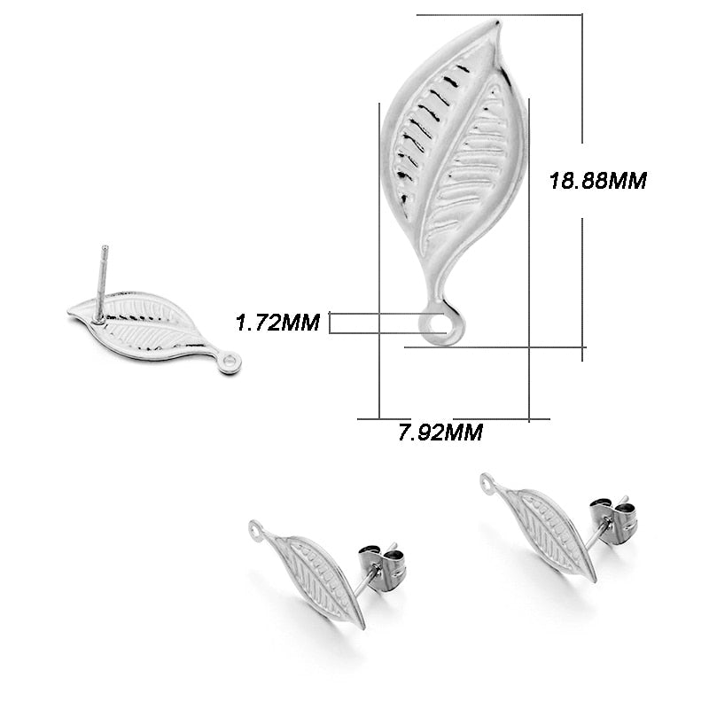 Stainless Steel Geometric Earring Stud Base, 10pcs
