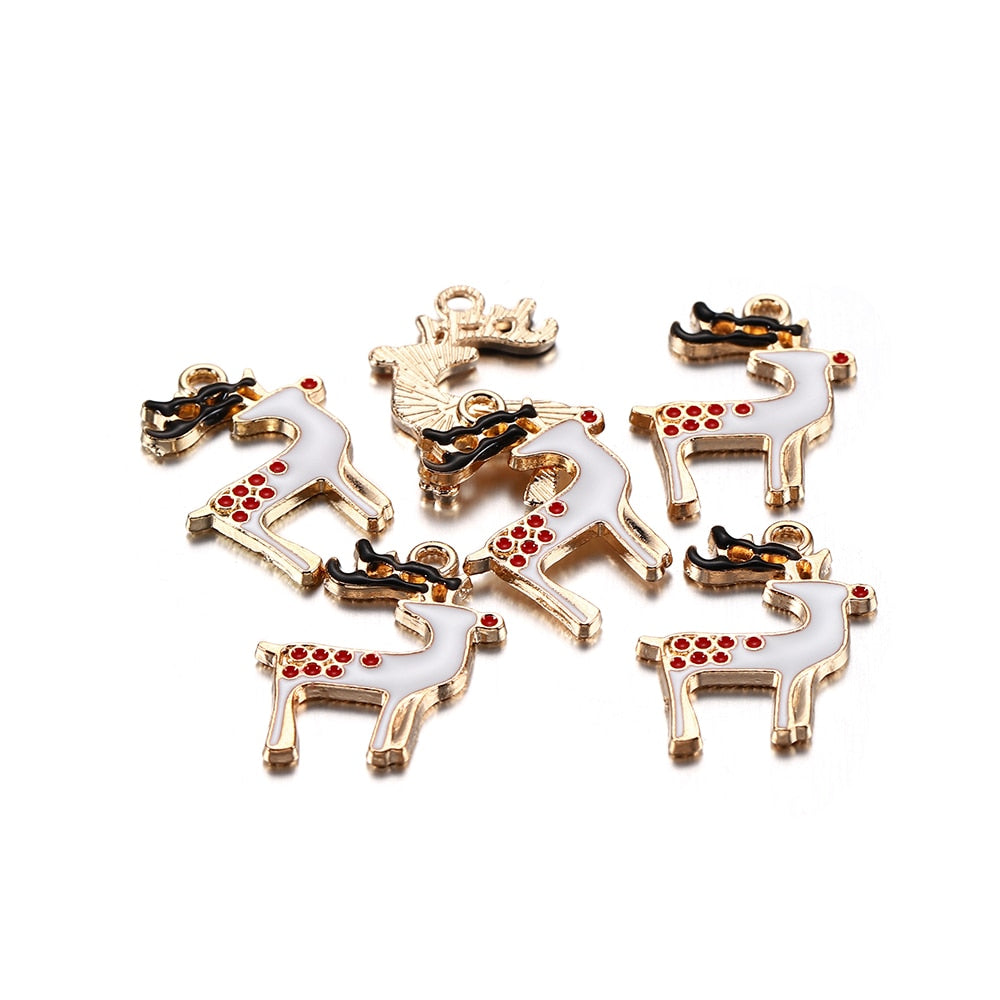 Pendentifs de Noël en métal émaillé, 10-15 pièces
