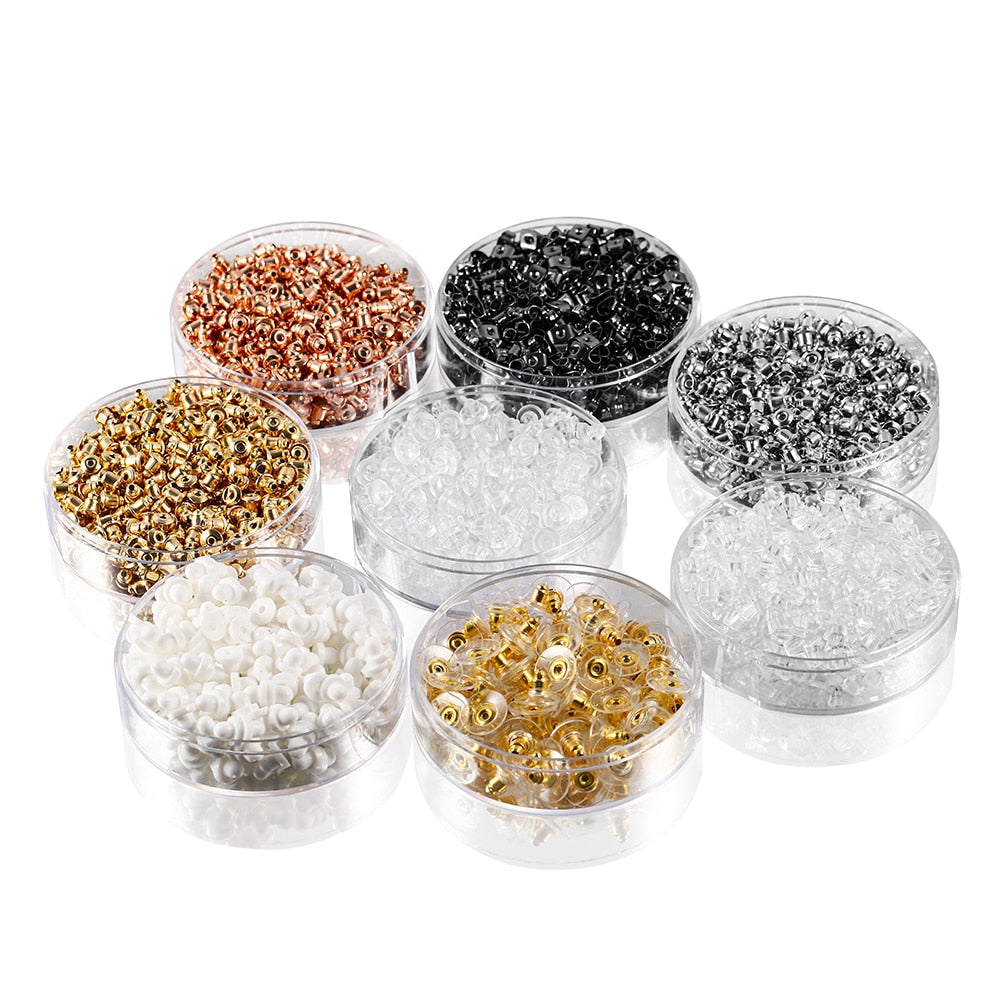 Box Silicone Bullet Earrings Back, 800Pcs