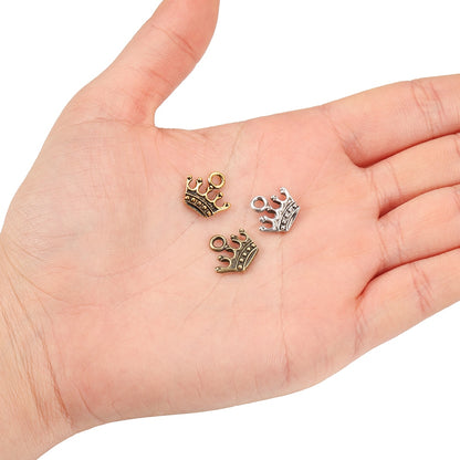20 pendentifs couronne à breloques tibétaines 13x14mm