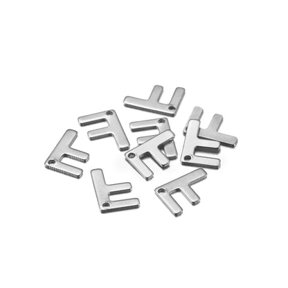 Pendentif lettre alphabet AZ en acier inoxydable, 50 pièces