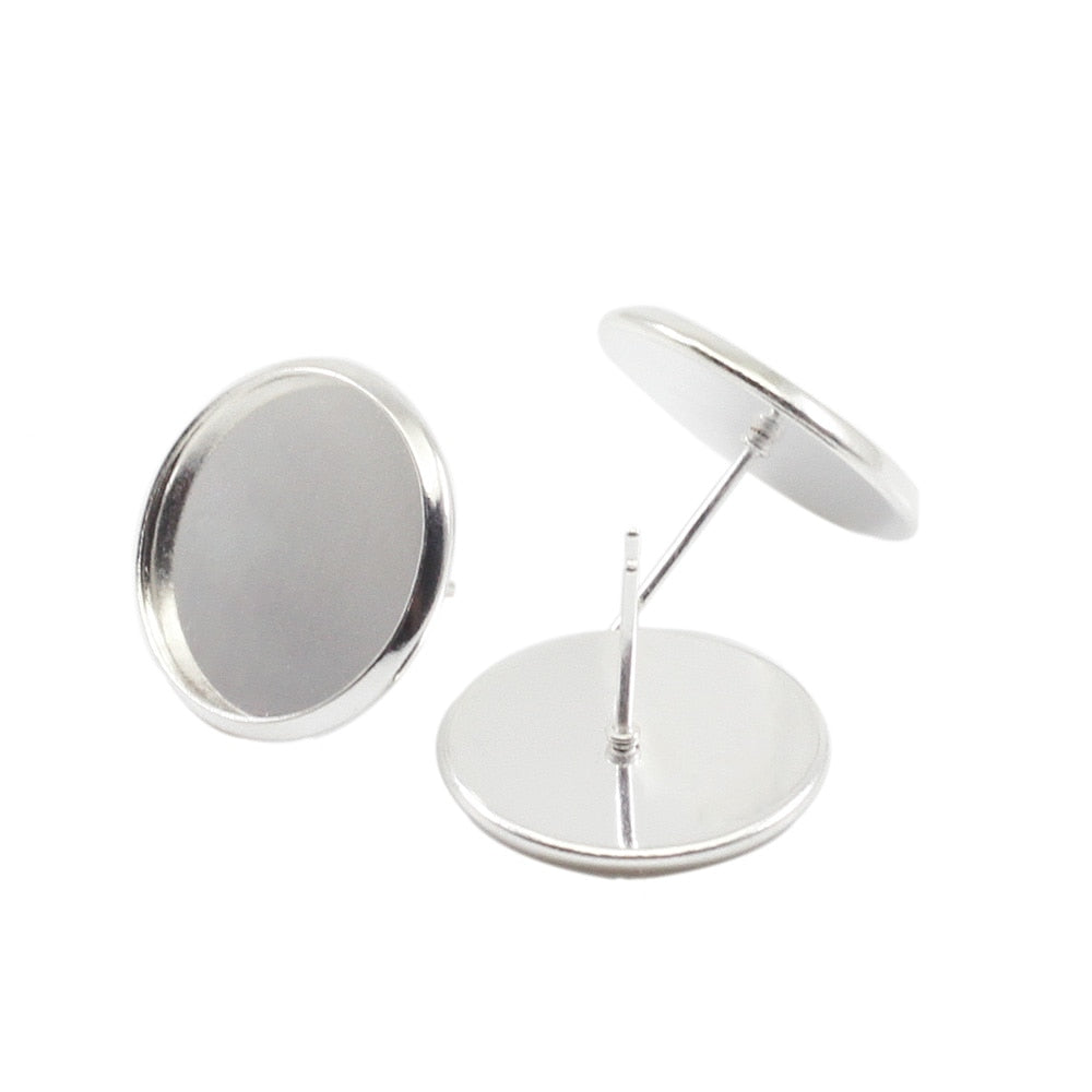 Earring Base for Cabochon Cameo, 8-16mm