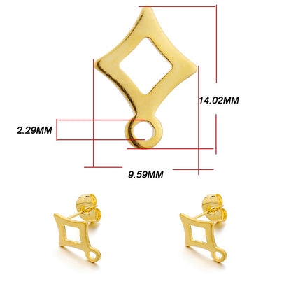 Stainless Steel Geometric Earring Stud Base, 10pcs