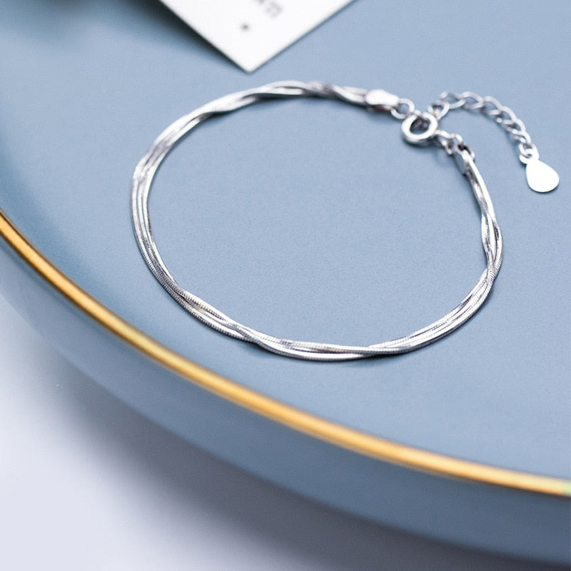 Three Layer Snake Bone Chain Bracelet