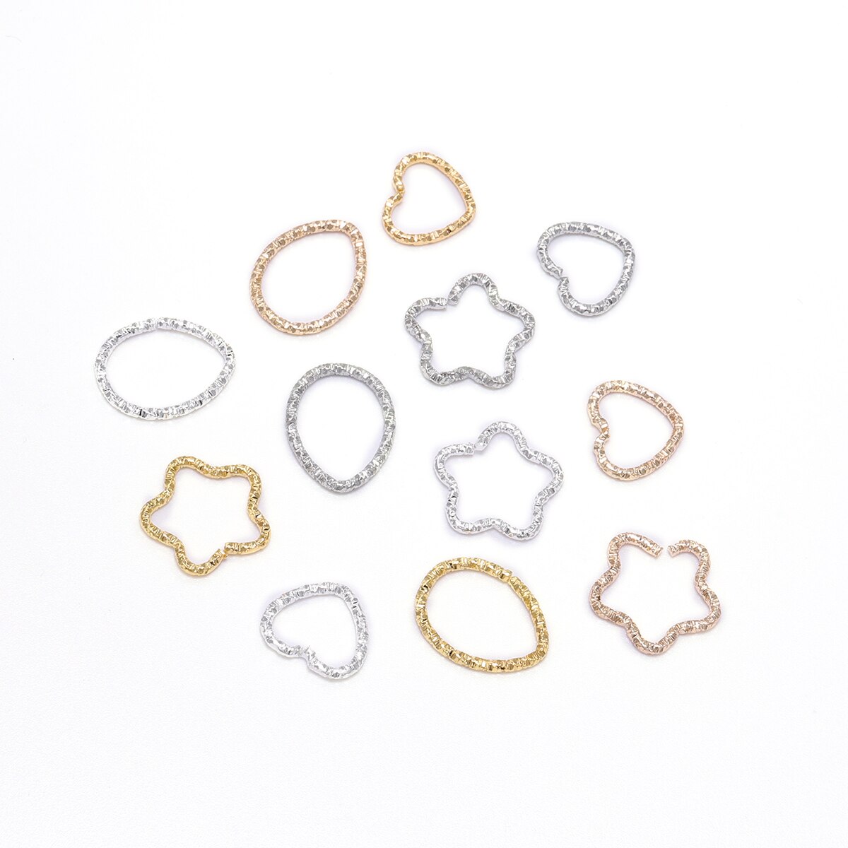 Gold Star 16.5mm Twisted Jump Rings, 50pcs