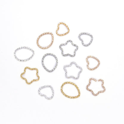 Gold Star 16.5mm Twisted Jump Rings, 50pcs