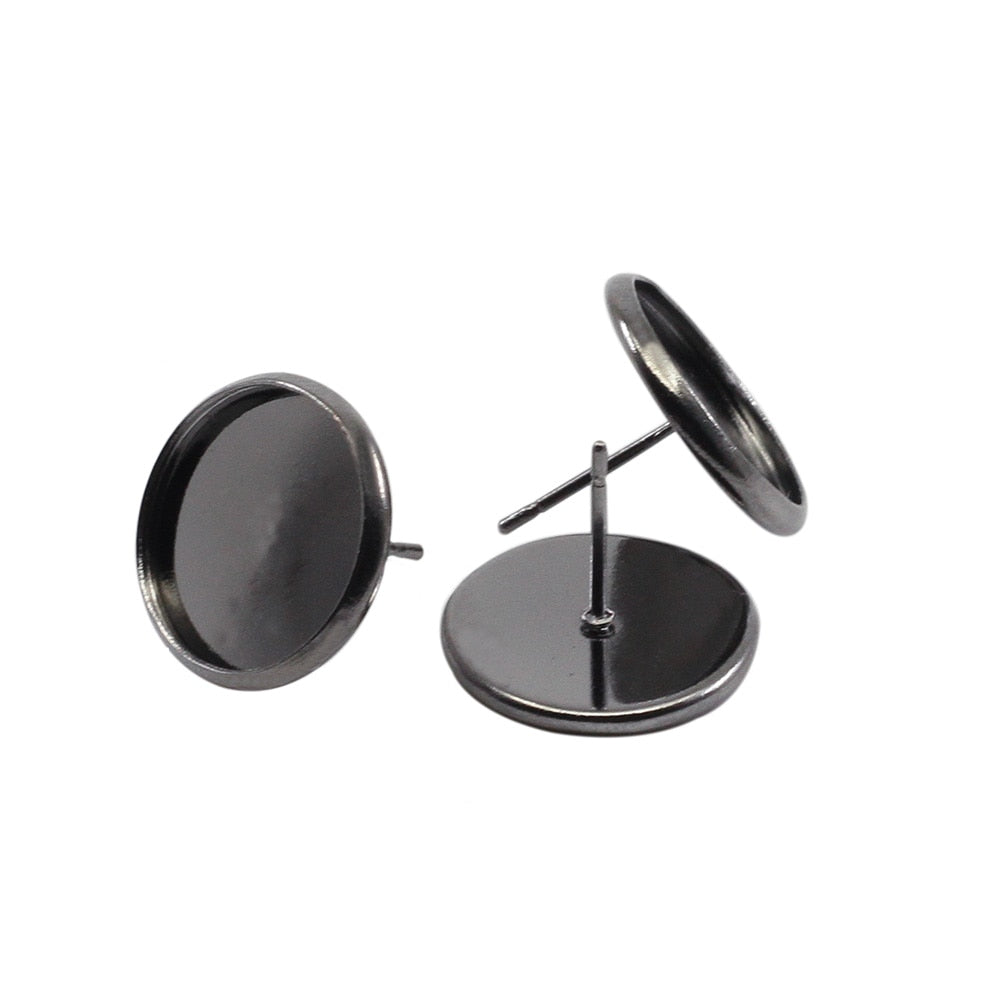 Earring Base for Cabochon Cameo, 8-16mm