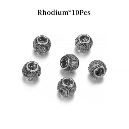 10x12mm Metal Mesh Spacer Bead, Big Hole, 10pcs
