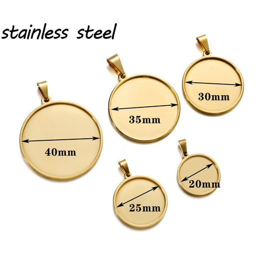5 Stück 20–40 mm Edelstahl-Anhänger-Tablett-Rohlinge