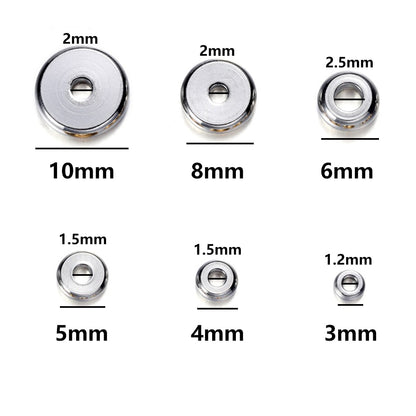 3-10 mm Stainless Steel Flat Round Spacer Beads, 20Pcs