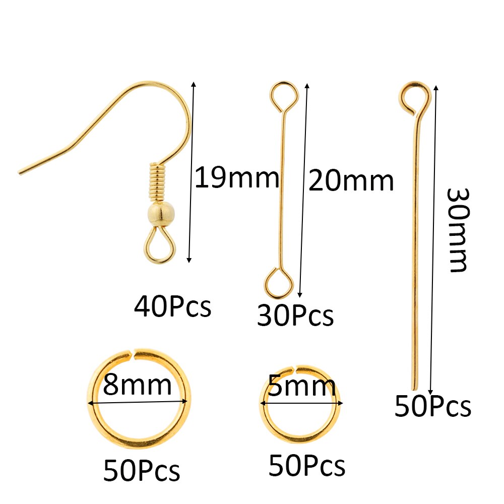 Earring Making Set: Hooks, Rings & Connects, 100-300pcs