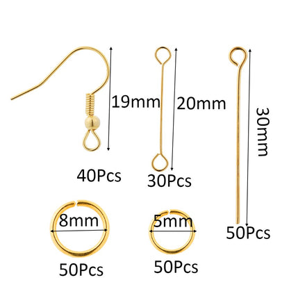 Earring Making Set: Hooks, Rings & Connects, 100-300pcs