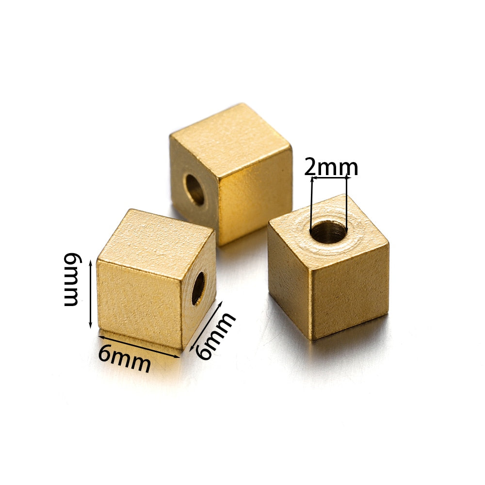 Stainless Steel Tube and Cube Spacer Beads, 20Pcs