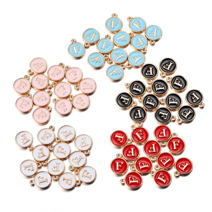 Pendentifs à breloques avec lettres de l'alphabet AZ, noir et blanc, 20 pièces
