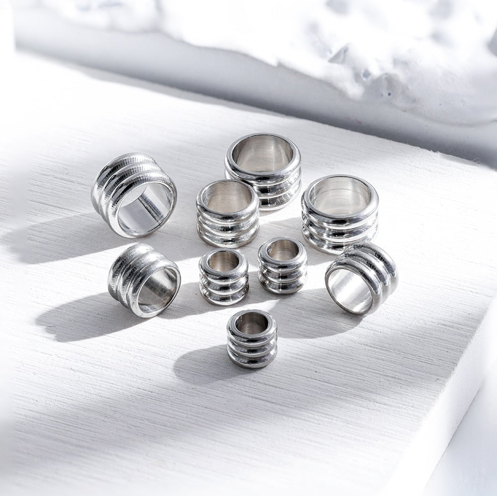 Big Hole Steel Spacers Beads 3-6mm, 20pcs