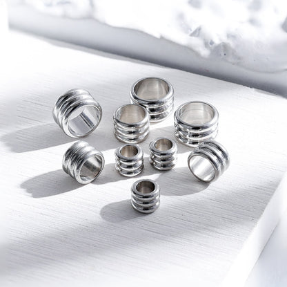 Big Hole Steel Spacers Beads 3-6mm, 20pcs