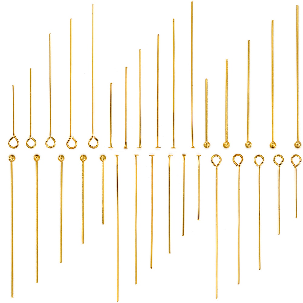 Gold Plated Ball Head Steel Pins, 100pcs