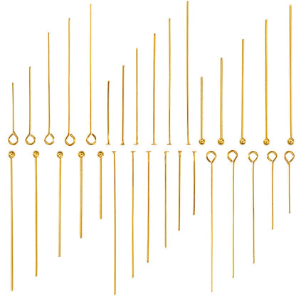 Gold Plated Ball Head Steel Pins, 100pcs