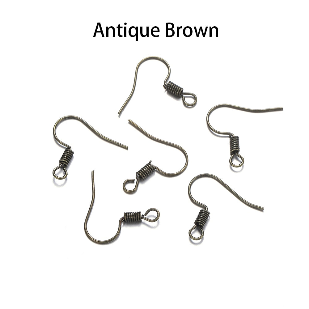 Simple Metal Earring Hooks, 100Pcs