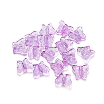 50pcs Multicolor Crystal Butterfly Acrylic Charms Bead
