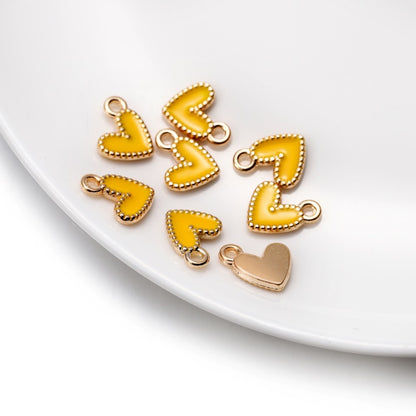 30Pcs 9x10mm Small Alloy Heart Charms Pendants