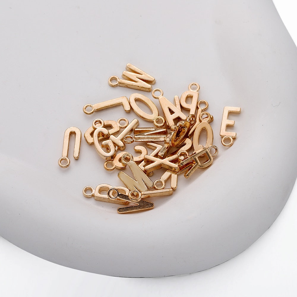 26 Stück 7 x 16 mm Legierung Alphabet AZ Buchstaben Charms Anhänger