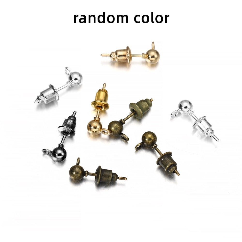 3-6mm Stud Earring Basic Pins, 20-50pcs