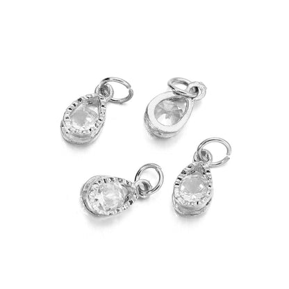 Rhinestone Hearts Charms, 10Pcs