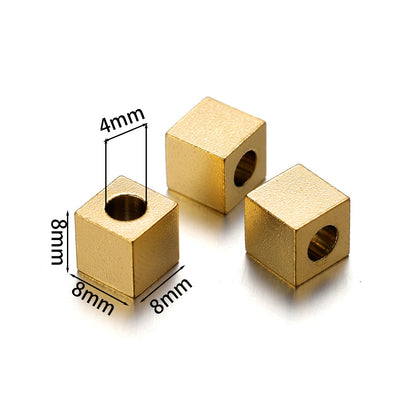 Stainless Steel Tube and Cube Spacer Beads, 20Pcs