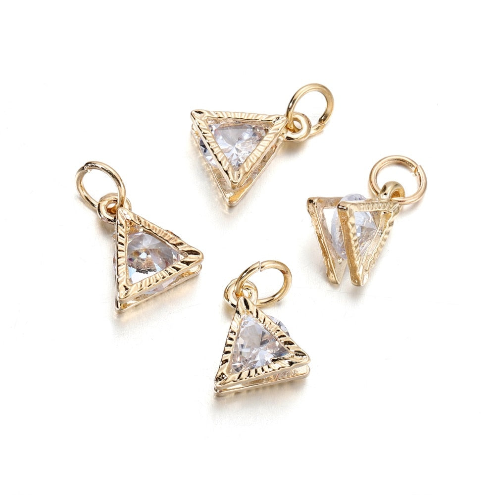 Rhinestone Hearts Charms, 10Pcs