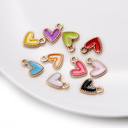 30Pcs 9x10mm Small Alloy Heart Charms Pendants