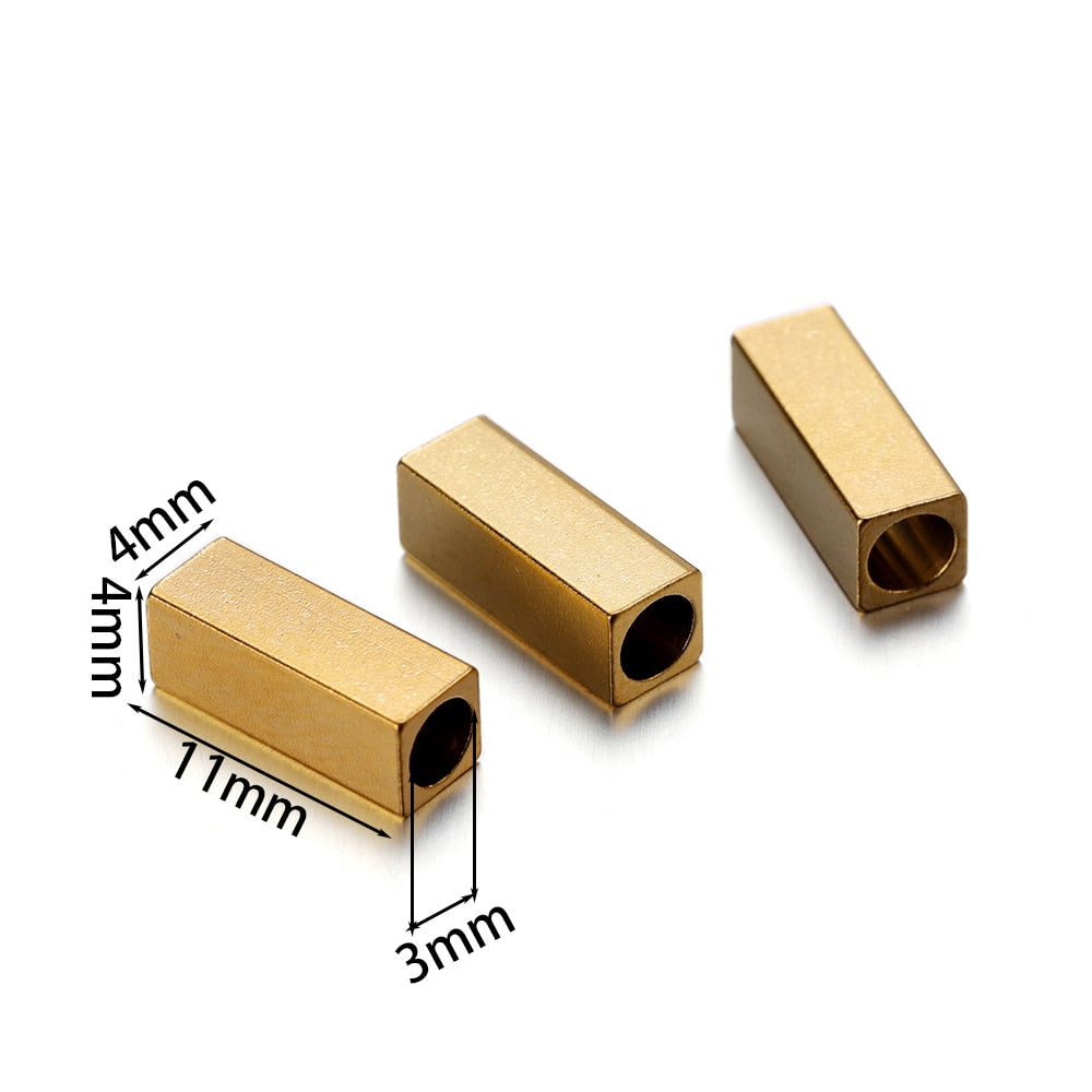 Stainless Steel Tube and Cube Spacer Beads, 20Pcs