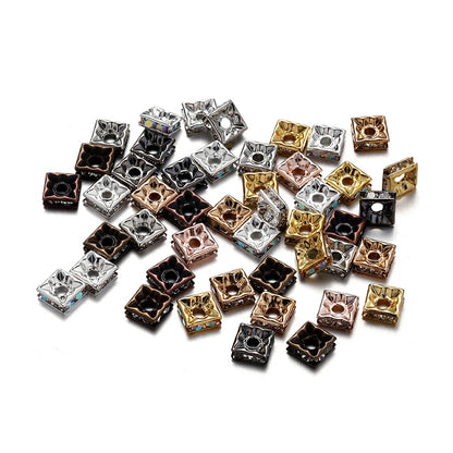 50Pcs AB Color Square Rhinestone Beads