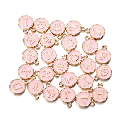 Pendentifs à breloques avec lettres de l'alphabet AZ, noir et blanc, 20 pièces
