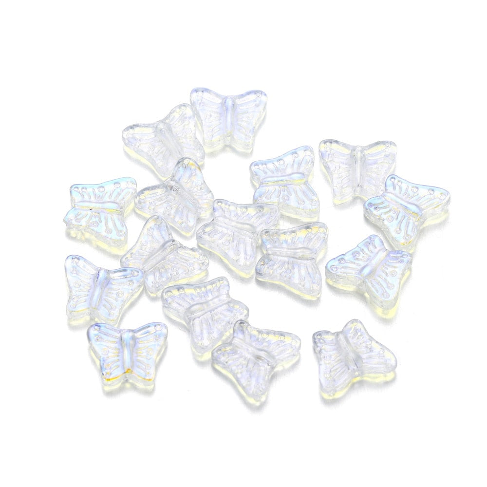 50pcs Multicolor Crystal Butterfly Acrylic Charms Bead