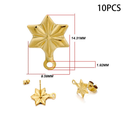 Blank Earring Studs in Stainless Steel, 10-20pcs